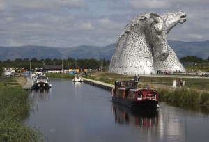 Canal Boat by The Kelpies